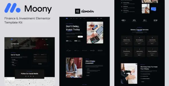 Moony – Finance & Investment Elementor Template Kit