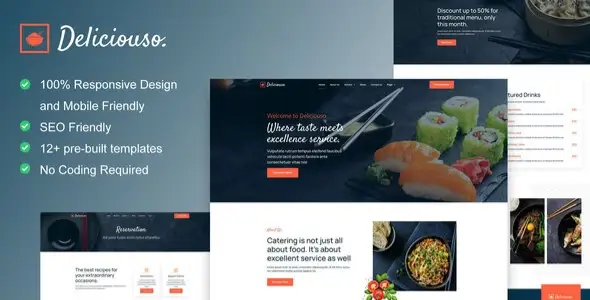 Deliciouso – Catering & Restaurant Elementor Template Kit