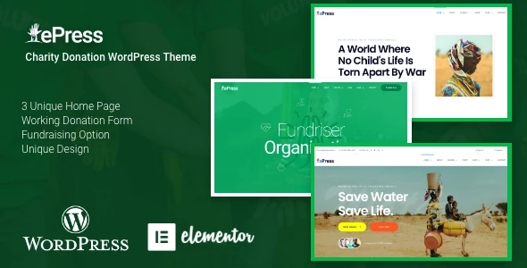 Nonprofit Charity WordPress Theme – ePress