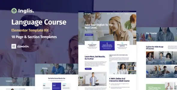 Inglis – Language Course WordPress Elementor Template Kit