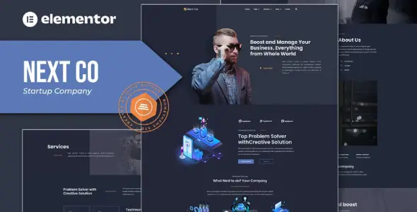 Next Co – Startup Company Elementor Template Kit